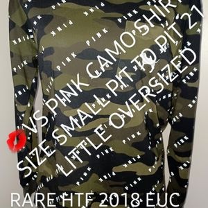 VS PINK SMALL LITTLE OVERSIZED 21IN ACROSS CAMOUFLAGE SHIRT